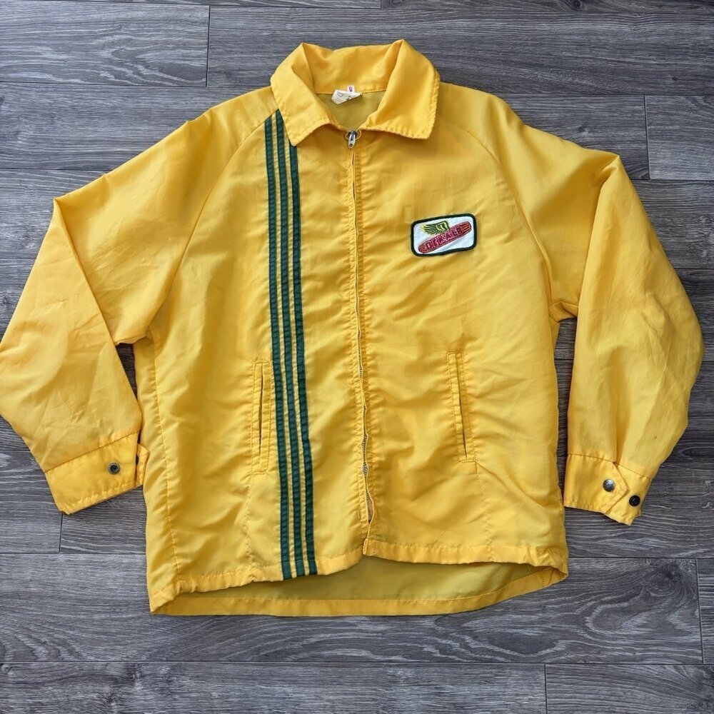 VTG 70s Swingster Dekalb Seed Corn Windbreaker Jacket M‎ Retro Farm Advertising